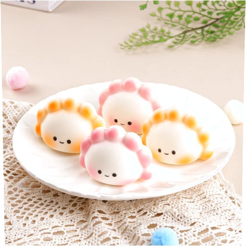 Anboor 4 PCS Small Dumpling Squishies Toys - Slow Rising Fidget Sensory Toy for Kids and Adults, Cute Kawaii Stress Relief Toys for Classroom, Birthday (Random Colors)