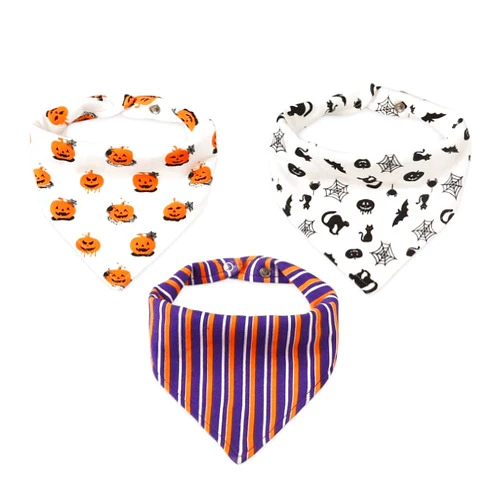 Little Dimsum Halloween Baby Bandana Bibs 3 Pack Super Absorbent Drool Bibs Cotton Teething