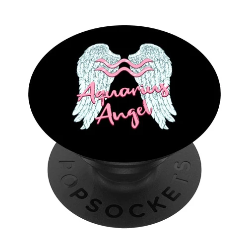 Aquarius Zodiac Sign Angel with Angel Wings Aquarius Angel Zodiac Sign with Angel Wings for Women PopSockets Swappable PopGrip