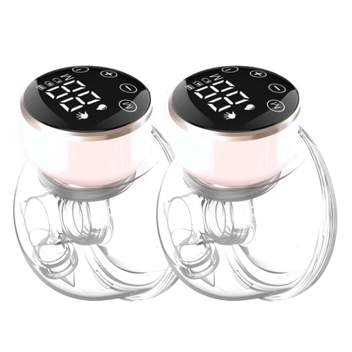 NaNaLazy Wearable Breast Pump Hands Free of Longer Battery Life & LED Display, Portable Electric Breast Pump with 3 Modes & 9 Levels & Low Noise, 24 mm Flange, 2 Pcs Pink