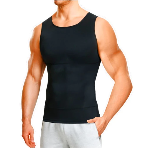 Nebility Shapewear Mens Compression Shirt - Slimming Body Shaper Vest Sleeveless Undershirts Workout Tank Tops