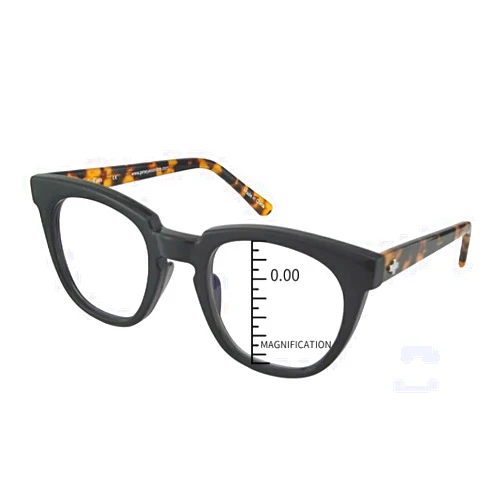 ProEyes Magnitude,Blue Light Blocking Glasses/Multifocal Vintage Readers, Anti-Reflective Resin Lens, 0 Power on Top Lens (Black, 1.75 x)