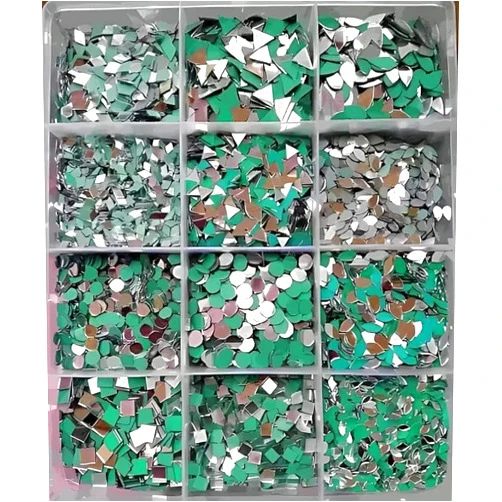 Zomiconice 12 Shape Mirror Kit for Lippan Art and Craft Work and Free Glue Mirror 1200 pcs