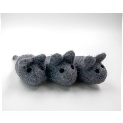 Dr. Judy Morgan's Naturally Healthy Pets Handmade Wool Mouse Cat Toy (3 Count)