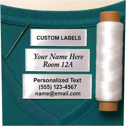 Pafmoib 30-200pcs Personalized Satin Clothing Labels, Custom Washable Fabric Sewing Tags with Name/Text, Handmade with Love Labels for Crafts, Knitting, Quilts, Clothes, Small Business (2x6cm/0.79x2.36inch)