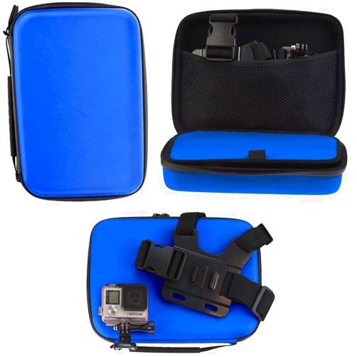 Navitech Blue Action Camera Hard Case - Compatible with URAMAZ 4K Action Camera