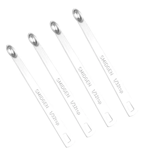 KALIONE 4 PCS 1/32 Teaspoon (1/32 Tsp | 0.165 mL | 0.165 cc) Single Measuring Spoon, Stainless Steel 1/32 Tsp Small Measuring Spoon Mini Measuring Spoons