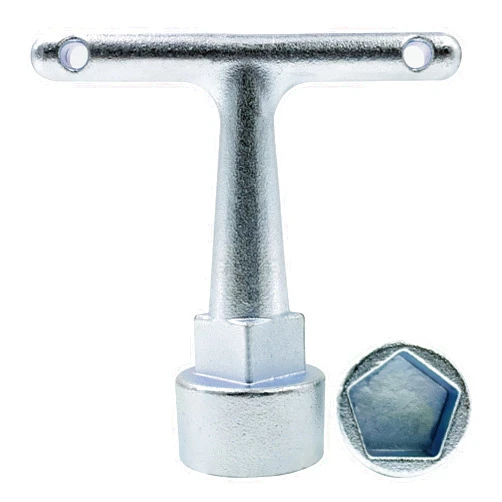 IGIUA Water Meter Wrench & Curb Box Wrench for Pentagon Curb Boxes， Water Valve Shut Off Tool.