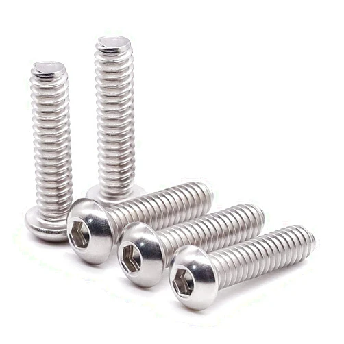 Glvaner M8-1.25 x 55mm (12 pcs) Button Head Socket Cap Screws Bolts, 18/8 Stainless Steel 304, Fully Threaded, Machine Coarse Thread, Allen Hex Drive