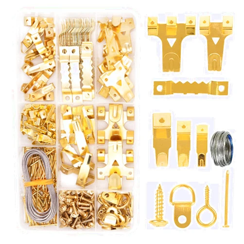 Yuknees Picture Hangers,Picture Hanging Kit Heavy Duty,Picture Hooks,with Picture Wire, Nails, Sawtooth, D Ring, Screw Eyes,for Picture Frame Fixing(282 Pieces)