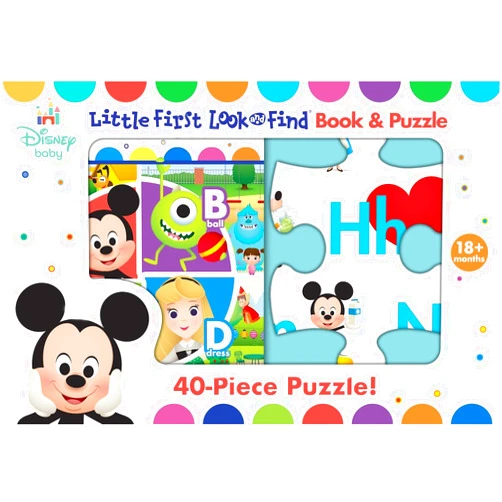 Editors of Phoenix International Publications,Disney Storybook Art Team Disney Baby Mickey Mouse, Minnie, Princess, and More! - Little First Look and Find Activity Book and Puzzle Set - PI Kids