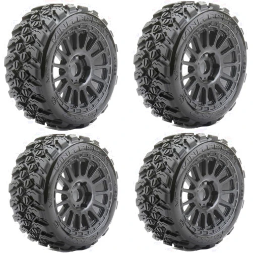 Powerhobby 1/8 Buggy King Cobra Belted Tires Mounted 17MM Radial Wheels (4)