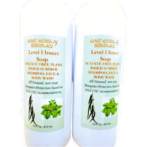 Bare Beauty Naturals Level1 Skin Safe Insect Repel Shampoo & Body Wash for Kids and Family- Eucalyptus- Lemon Balm- All natural- Non toxic- moisturizing (8 Fluid Ounces)