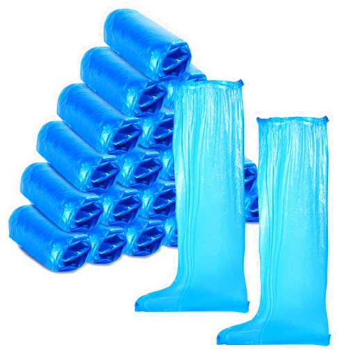 SATINIOR Disposable Boot Covers Plastic Long Waterproof Shoes Cover Over The Knee Shoes Cover for Men Women