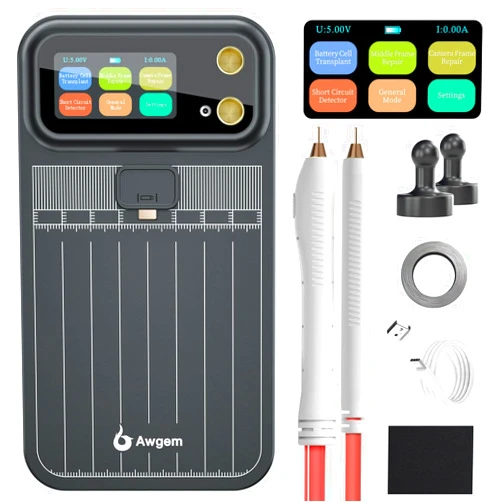 Awgem Battery Spot Welder, Portable Handheld Spot Welder Double Pulse Upgraded Enhanced 99 Gears Adjustable Spot Welding 0.1MM-0.25MM for Iron/Stainless Steel/Nickel Strip /18650 Battery Pack