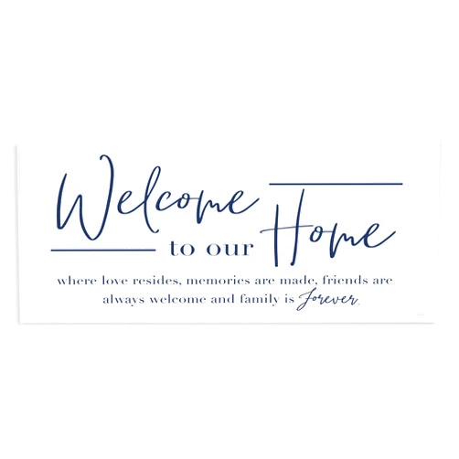 Stupell Industries Welcome Home Signs, Friends Welcome & Family Forever, Wall Plaque Art, 17 x 7, Ready to Hang, Made in the USA, Multiple Options