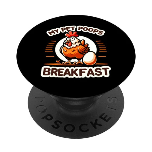 CharlIan Minds - Funny Chicken Farm Animal Lover Pet Poops Breakfast Funny Chicken Farmers PopSockets Standard PopGrip