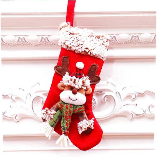ASDNN Theme Santa Snowman Reindeer Decoration,Christmas Ornament Christmas Hanging,1Pcs Christmas Stockings, Gift Bag Candy Pouch Bag