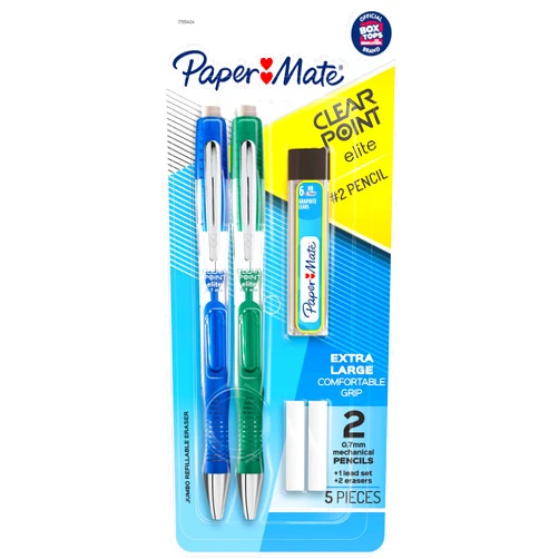 Paper Mate Clearpoint Elite Mechanical Pencil 0.7mm Starter Set, 2 Pencil Set, Office Supplies, School Supplies, Classroom Must Haves, Drafting Pencil, Drawing Pencils for Sketching