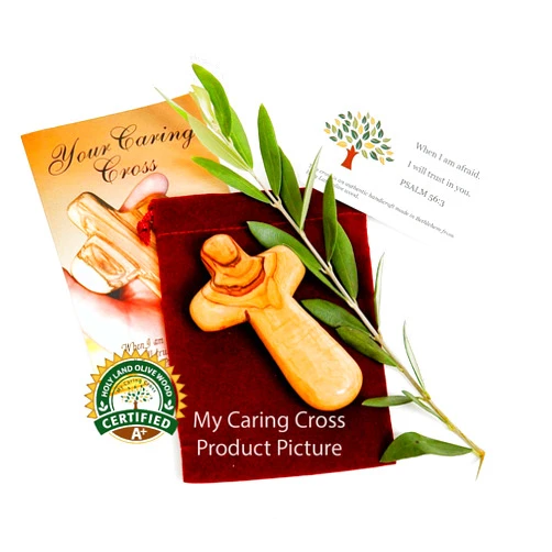 My Caring Cross Certified Olive Wood Holding/Caring Cross Gift Set