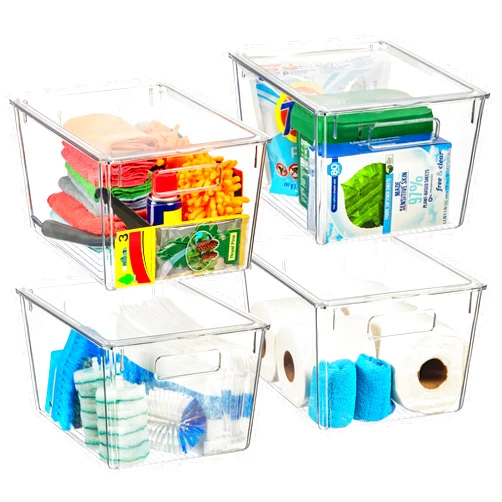ClearSpace X-Large Plastic Storage Bins With Lids - Perfect for Kitchen, Pantry, Fridge Organization and Storage