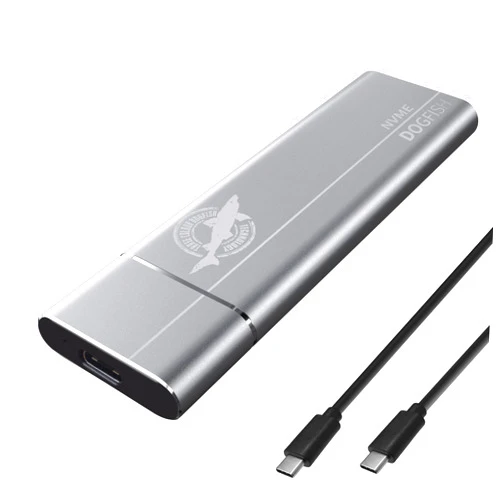THREE COLOUR DOGFISH Dogfish Portable External SSD 512GB up to 2400MB/s 3D NAND NVMe Pcie M.2 Aluminum USB 3.1 Type C Ultralight Solid State Drives for Mac, Desktop, PC, Laptop