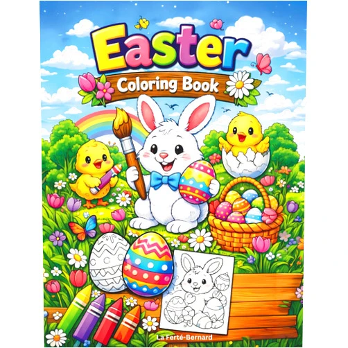 La Ferté-Bernard Easter Coloring Book: Easter Coloring Book for Kids Ages 2-8: Cute Bunnies, Eggs & Spring Fun