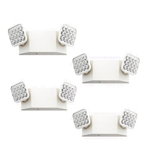 Lithonia Lighting LED Emergency Lights for Business, California Certified, 2-Head Fixture, White, 4-Pack (EU2C CP4 LED)