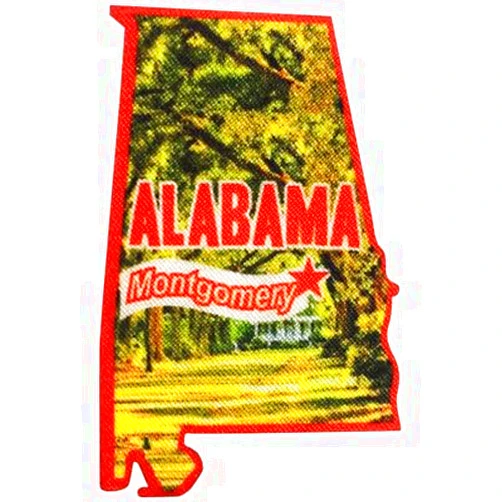 Generic Alabama State Shape Iron On Patch Montgomery Capitol, 2 Inches