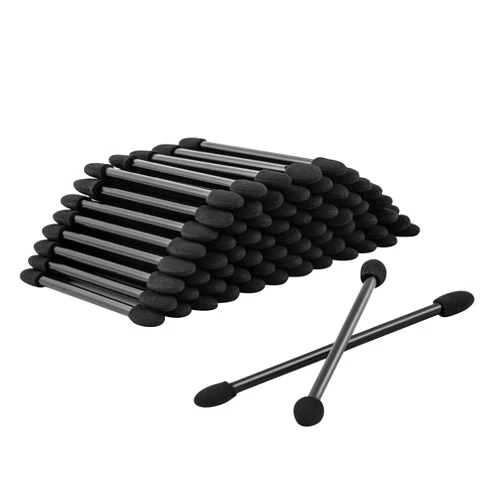 Ponpon 100Pcs Eyeshadow Applicators Dual Sides Eye Sponge Applicators Disposable Eyeshadow Brush for Girls Lady Women Makeup