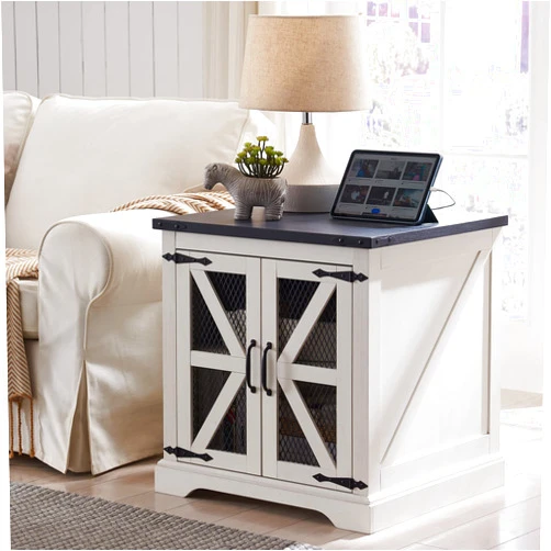 JXQTLINGMU Farmhouse End Table, 24
