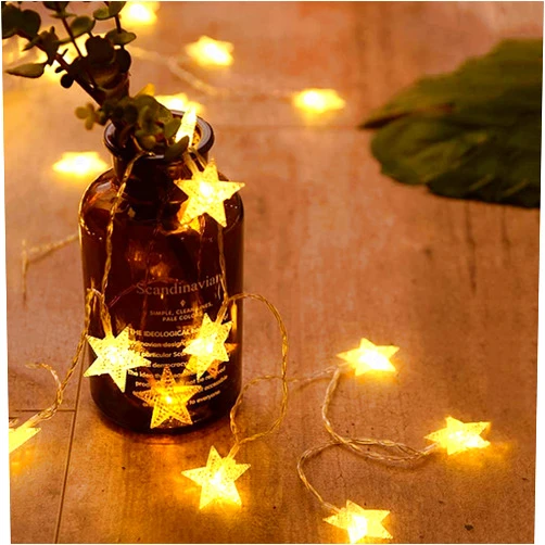 ANJAYLIA 20 LED Star String Lights 10 FT Fairy Christmas Lights Battery Operated for Indoor & Outdoor, Party, Wedding and Holiday Decorations Warm White