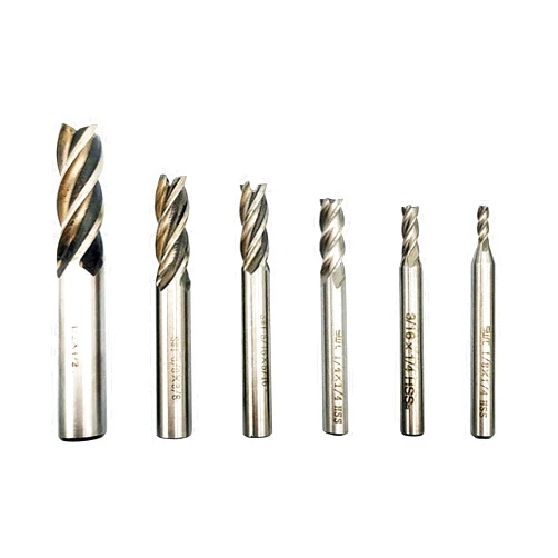 LApher Square Nose End Mill Cutter Imperial Units High Speed Steel 4 Flute Straight Shank(1/8,1/4,3/16,5/16,3/8,1/2 inch)