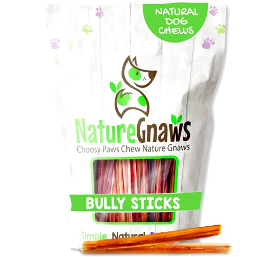Nature Gnaws Extra Thin Bully Sticks for Small Dogs 5-6