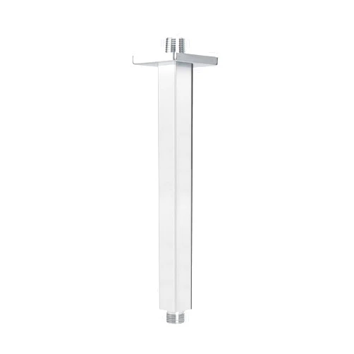 NearMoon Ceiling Mounted Shower Arm with Flange, Universal Connection 1/2 NPT Straight Square Shower Arm for Fixed Rain Shower Head, Made of Thicken Stainless Steel (6 Inch, Chrome)