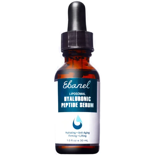 Ebanel Hyaluronic Acid Serum for Face with Peptides, Deep Hydrating Anti Aging Serum, Visibly Plump, Firm & Smooth Skin, Reduce Redness with Vitamin C, E and B5, Niacinamide, Aloe, Jojoba Oil, MSM