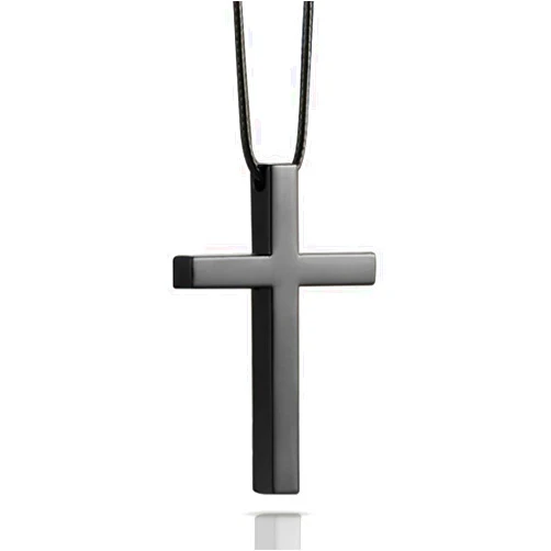 KITUREK Cross Hanging Ornaments for Car Rear View Mirror, Cross Metal Car Rear View Mirror Charm, Auto Ornament Intercession, Cross Pendant Decoration for Car, Truck, Home Decor (Black)