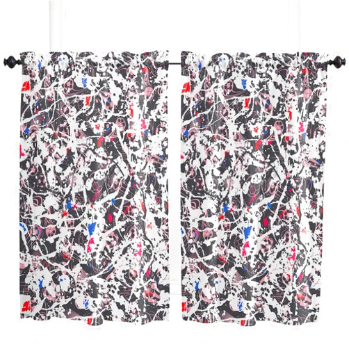 Pinroote Short Curtains 45 Inch Length - 2 Panels, Football Rod Pocket Curtain Panels, Soccer Sports Modern Abstract Art Window Treatment for Bedroom/Kitchen/Bathroom Small Windows, 55W x 45L Inch