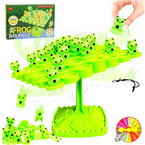 Tylices Balance Board Game - Balance Tree Frog Stacking Game, Montessori Frog Balance Tree Educational Toys Development Toy Tabletop Game Math Toy Interaction Game Fidget Toys Party Favors for Kids(Frog)