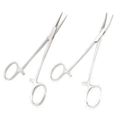AAProTools Lot of 2 Piece Mosquito Hemostat Locking Forceps Straight & Curved 4