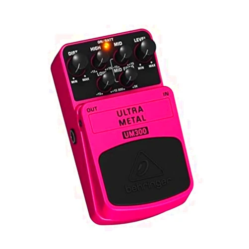 Behringer ULTRA METAL UM300 Heavy Metal Distortion Instrument Effect Pedal, Pink