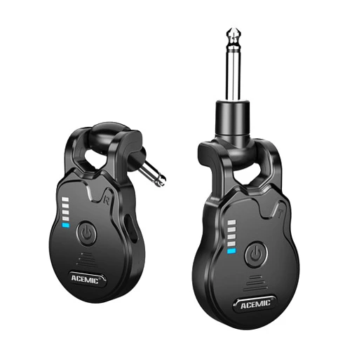 ACEMIC 2.4GHz Wireless Guitar System Rechargeable 4 Channels Audio Wireless Guitar Transmitter Receiver for Guitar Bass Electric Instruments, G1