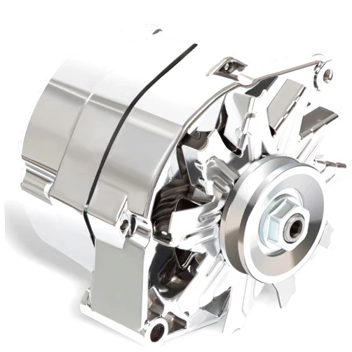 ROADFAR 3 Wire Alternator Replacement for Chrome Self Exciting Street Rod GM 350 BBC SBC 100Amp