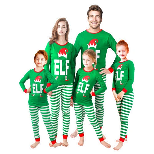 Family Feeling Matching Family Pajamas Christmas Sleepwear Cotton Holiday Valentine Halloween Pjs