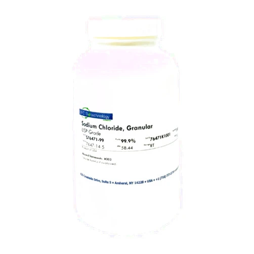 UFC Bio Sodium Chloride, Granular 99+% - USP Grade - Meets BP/EP/FCC/JP Specifications - 500G