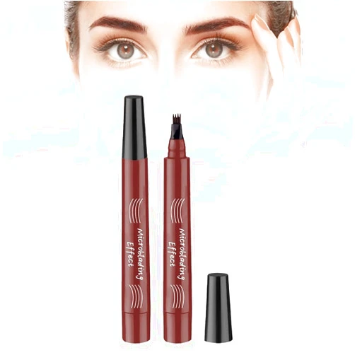 Generic Magic Eyebrow Pencil, 2024 Newest 3D Waterproof Microblading Eyebrow Pen for Natural Makeup, 4 Tipped Precise Medium Brown Black Eye Brow Pencils for Women (Red Brown 2 pcs)