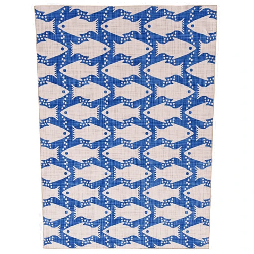 Linon The Anywhere Washable Rug Shayna Ivory/Blue 2' X 3' Accent Rug