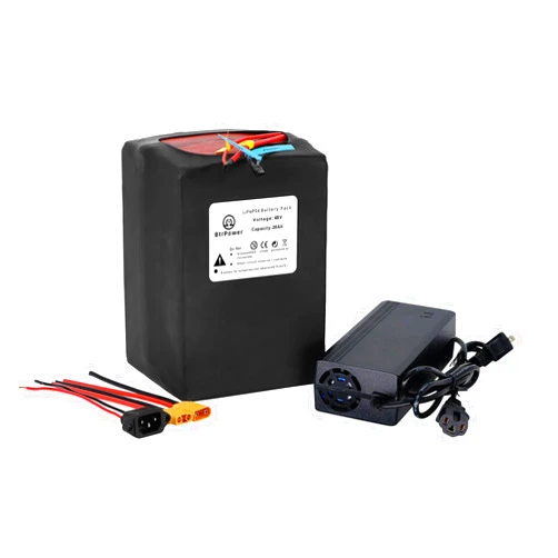 NewEnergy Ebike Battery 48V 52V 20AH LiFePO4 Battery Pack with 3A Fast Charger and 40A BMS Fit for 48V 52V Controller 1500W-250W Motor