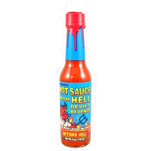 ASS KICKIN' Hot Sauce From Hell Devil's Revenge - 5 Ounce - Gourmet Habanero Hot Sauce with Capsicum Extract for Chicken Wings - Perfect for the Fan of Extra Hot Hot Sauces - Dance with the Devil!