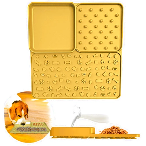 YXWUIVP Dog Slow Feeder Mat for Food and Water Wigh Suction Cups Silicone Slow Feeder Dog Mat Lick Mat for Dogs Cats Slow Dog Feeder Mat for Food, Treats, Yogurt, Peanut Butter 2023 (Orange)